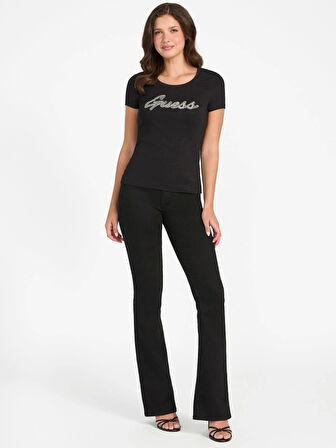 Guess Hot Kadın Siyah Slim Fit T-Shirt W5YI16J1314-JBLK