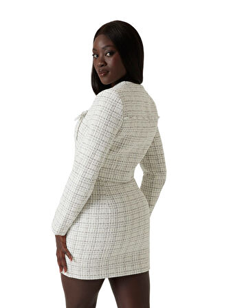 Kadın Annamaria Tweed Ceket – Beyaz | M