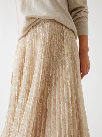 Guess Charlotte Kadın Altın Pileli Etek W5YD1EKCZ90-GOLD