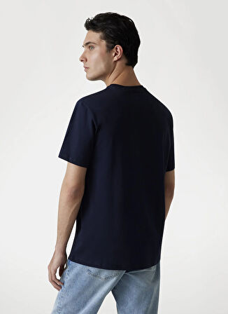 Guess Bisiklet Yaka Baskılı Lacivert Erkek T-Shirt M5YI15I3Z14-G7V2 Triangle Erkek Reg