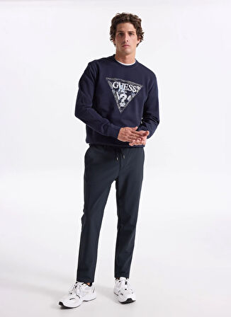 Guess Bisiklet Yaka Lacivert Erkek Sweatshırt M5YQ05K68I4-G7V2 Triangle Erkek Sw