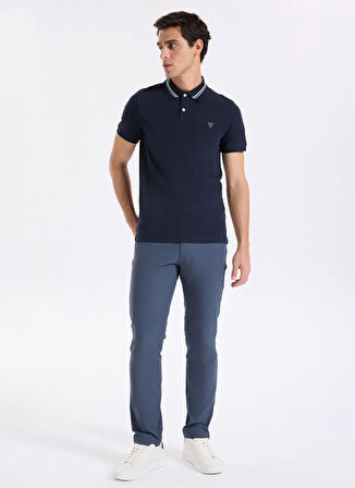 Guess Düz Lacivert Erkek Polo T-Shirt M5YP66J1314-G7V2 Nolan Erkek Slim F