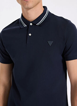 Guess Düz Lacivert Erkek Polo T-Shirt M5YP66J1314-G7V2 Nolan Erkek Slim F