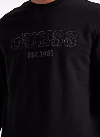 Guess Bisiklet Yaka Siyah Erkek Sweatshırt M5YQ08KCN01-JBLK Beau Erkek Sweats