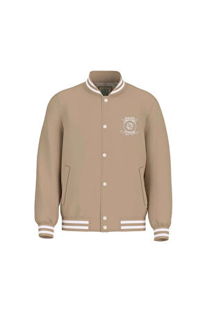 Guess Emblem Erkek Bej Bomber Ceket M5YL18WHEY0-G1FE