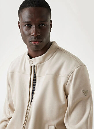 Guess Ekru Erkek Mont M5YL02W0252-G1CA Suede Erkek Ceket