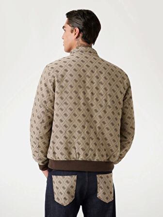 Guess Monogram Erkek Bej Ceket M5YL04WGUE0-FN4K
