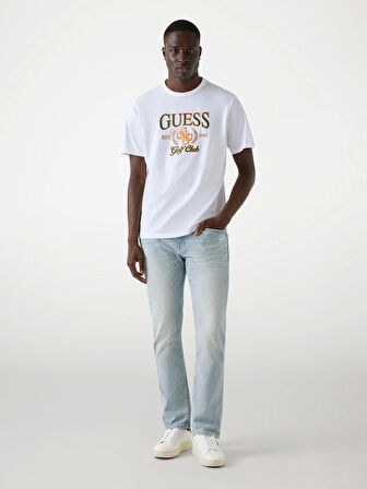 Guess Jersey Erkek Beyaz Regular Fit T-Shirt M5YI22K8FQ4-G011