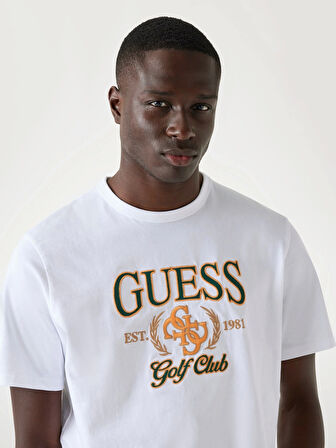 Guess Jersey Erkek Beyaz Regular Fit T-Shirt M5YI22K8FQ4-G011