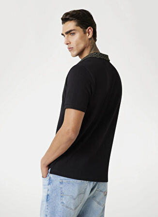 Guess Düz Siyah Erkek Polo T-Shirt M5YP60K7O64-JBLK Lyle Erkek Slim Fi