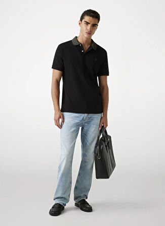 Guess Düz Siyah Erkek Polo T-Shirt M5YP60K7O64-JBLK Lyle Erkek Slim Fi