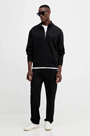 Guess Interlock Erkek Siyah Slim Fit Eşofman Altı M5YB18KCBR2-JBLK