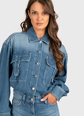 Guess Düz Mavi Kadın Tulum Kinsley Kadın Tulum