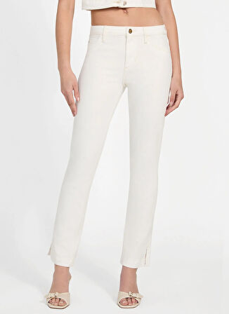 Guess Yüksek Bel Skinny Paça Slim Fit Krem Kadın Denim Pantolon Audrey Kadın Slim Fit Jean