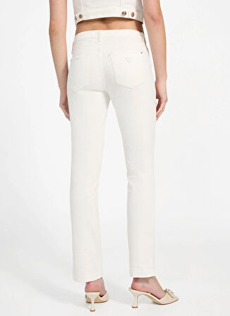 Guess Yüksek Bel Skinny Paça Slim Fit Krem Kadın Denim Pantolon Audrey Kadın Slim Fit Jean
