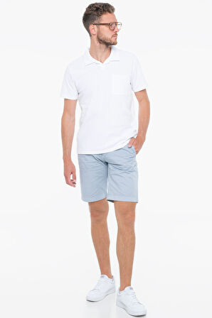 Erkek Seersucker  Gofre Kumaş T-Shirt - Beyaz | L