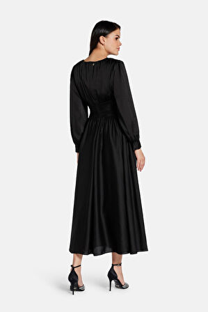 Kadın Helene Maxi Elbise - Siyah | M