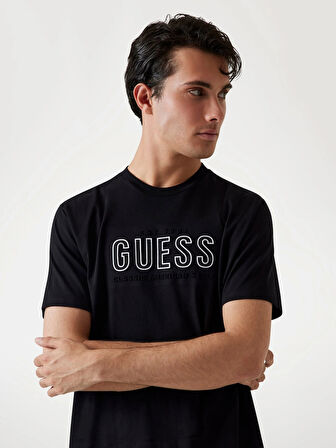 Guess Embosse Erkek Siyah Regular Fit T-Shirt M5YI44KBW41-JTMU