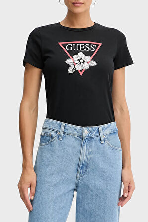 Guess Bayan T Shirt W5YI38 I3Z14 JBLK