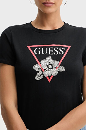 Guess Bayan T Shirt W5YI38 I3Z14 JBLK