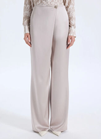 Guess Yüksek Bel Regular Fit Bej Kadın Pantolon Aretha Kadın Regular Fit Pantolon