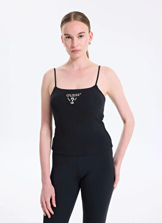 Guess Yuvarlak Yaka Düz Krem Kadın T-Shirt Colette Kadın Aktif Top