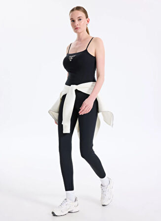 Guess Yuvarlak Yaka Düz Krem Kadın T-Shirt Colette Kadın Aktif Top