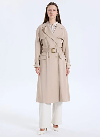 Guess Bej Kadın Kaban Nina Kadın Yün Karışımlı Kaban