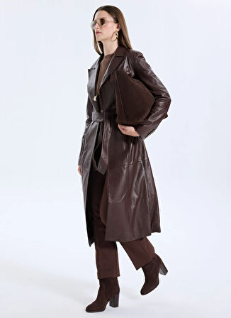 Guess Beyaz Kadın Kaban Lana Kadın Deri Kaban