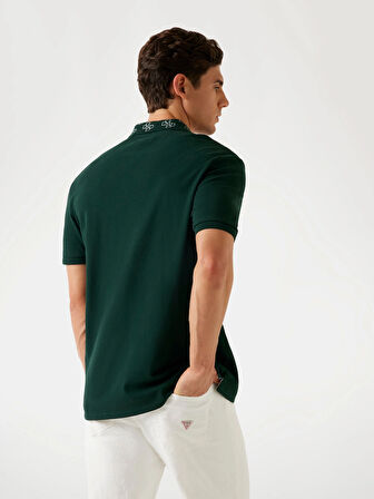 Guess Pique Erkek Yeşil Regular Fit Polo T-Shirt M5YP34KCJV1-G8U1