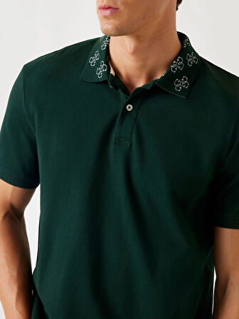 Guess Pique Erkek Yeşil Regular Fit Polo T-Shirt M5YP34KCJV1-G8U1