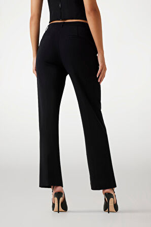 Kadın New Zoe Regular Fit Düz Kesim Klasik Pantolon - Siyah | S