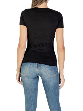 Guess Triangle Kadın Siyah Slim Fit T-Shirt W5YI13J1314-JBLK