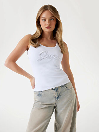 Guess Raissa Kadın Beyaz Top W5YP00KCXJ2-G011