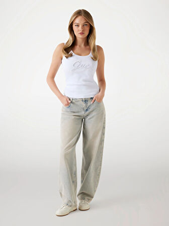 Guess Raissa Kadın Beyaz Top W5YP00KCXJ2-G011