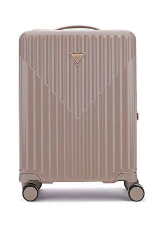 Guess Bej Çekçekli Sert Valiz TWHN9675983