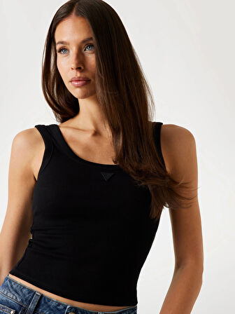 Guess Patch Kadın Siyah Top W5YP54KA0H1-JBLK