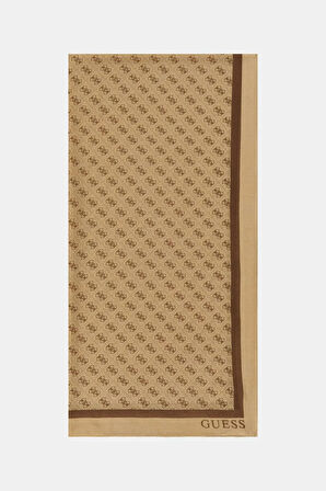 Kadın Noelle Monogram Desenli Fular - Kahverengi | undefined