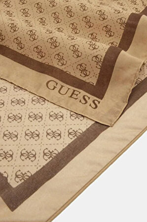 Kadın Noelle Monogram Desenli Fular - Kahverengi | undefined