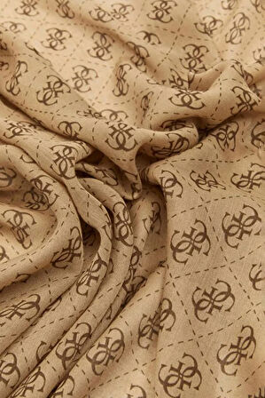 Kadın Noelle Monogram Desenli Fular - Kahverengi | undefined