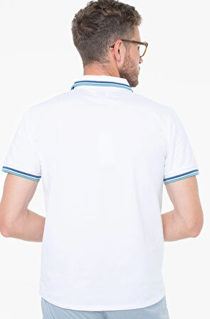 Guess Pique Erkek Beyaz Regular Fit Polo T-Shirt M5YP38KARS2-F0CF