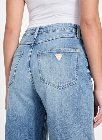 Guess Yüksek Bel Geniş Paça Skinny Fit Mavi Kadın Denim Pantolon Bellagio Kadın Skinny Fit Jean