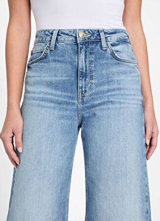 Guess Yüksek Bel Geniş Paça Skinny Fit Mavi Kadın Denim Pantolon Bellagio Kadın Skinny Fit Jean