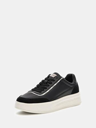 Guess Winno Erkek Siyah Deri Sneaker FMTWI3ELE12-BLACK