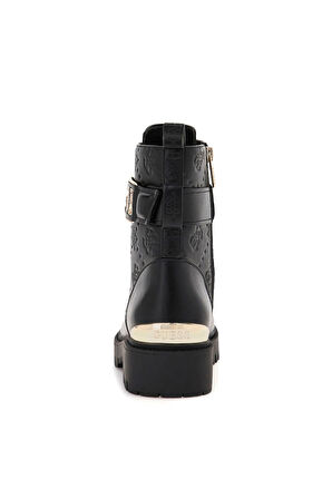 Kadın Oranda2 Kabartma Desenli Toka Detaylı Bot - Siyah | 38