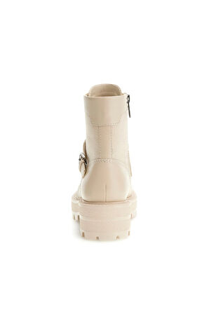 Kadın Yanzy2 Metal Aksesuarlı Kalın Tabanlı Bot - Krem | 40