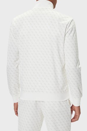 Guess Korbin Pamuklu Jakarlı Logo Baskılı Regular Fit Dik Yaka Sweat Z2BQ06K7122 Erkek SWEAT Z2BQ06 K7122 P05N BEYAZ