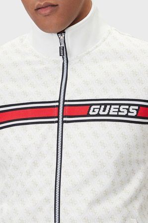Guess Korbin Pamuklu Jakarlı Logo Baskılı Regular Fit Dik Yaka Sweat Z2BQ06K7122 Erkek SWEAT Z2BQ06 K7122 P05N BEYAZ