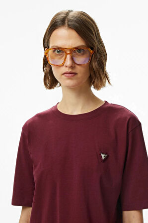 Guess Colette Kadın Mor Aktif Boxy Fit T-Shirt V4BI21I3Z14-G4P2