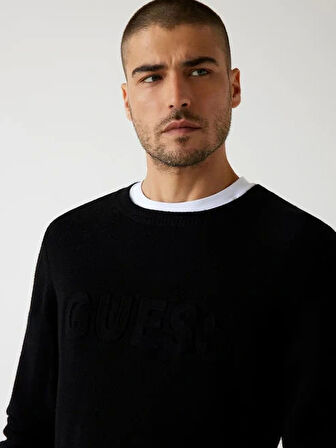Guess Liam Erkek Siyah Triko M5BR35Z2ZK2-JBLK